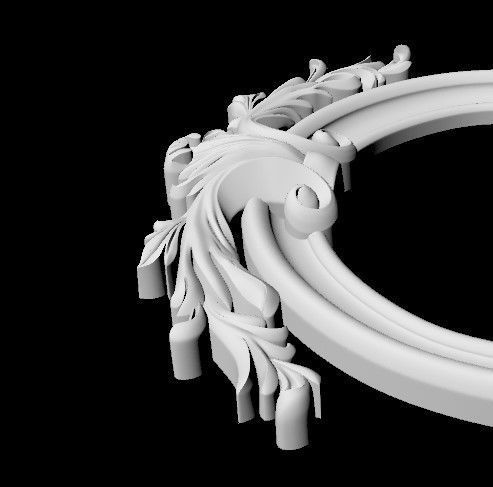 Central decor ornament for furniture 3D model_4