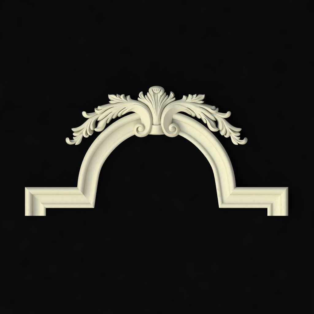 Central decor ornament for furniture 3D model_1