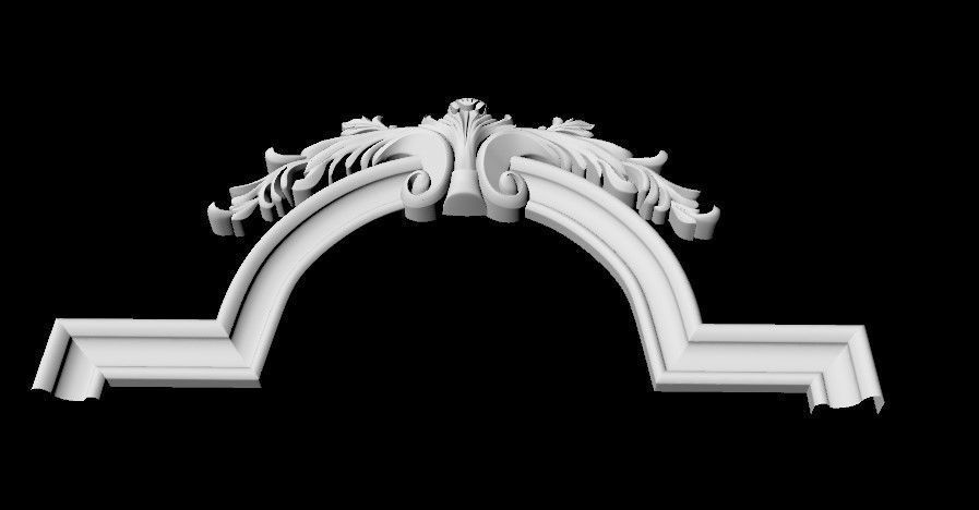 Central decor ornament for furniture 3D model_5