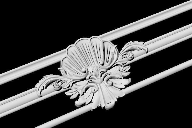Central decor ornament for furniture 3D model_5