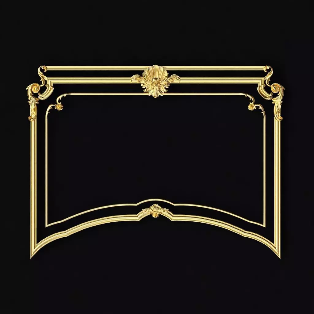 Central decor ornament for furniture 3D model_0