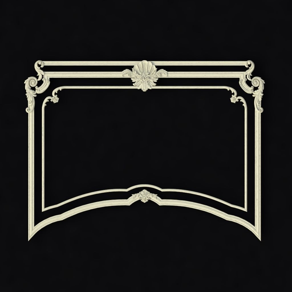 Central decor ornament for furniture 3D model_1