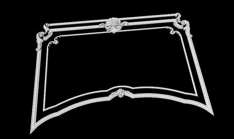 Central decor ornament for furniture 3D model_2