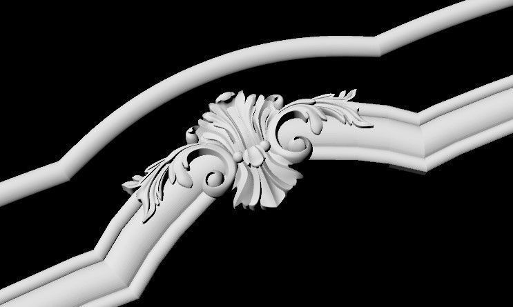 Central decor ornament for furniture 3D model_3