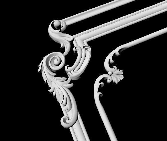 Central decor ornament for furniture 3D model_4