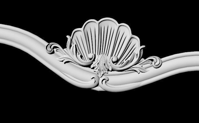 Central decor ornament for furniture 3D model_3