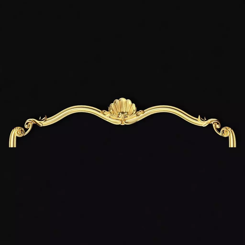 Central decor ornament for furniture 3D model_0