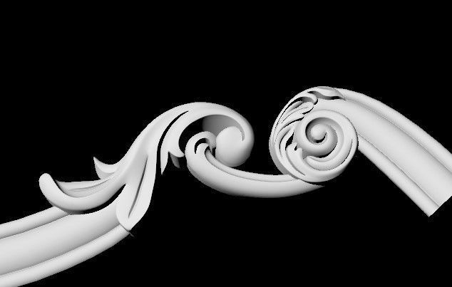 Central decor ornament for furniture 3D model_4