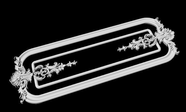 Central decor ornament for furniture 3D model_2