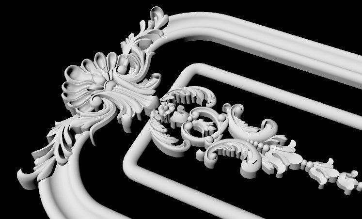 Central decor ornament for furniture 3D model_3