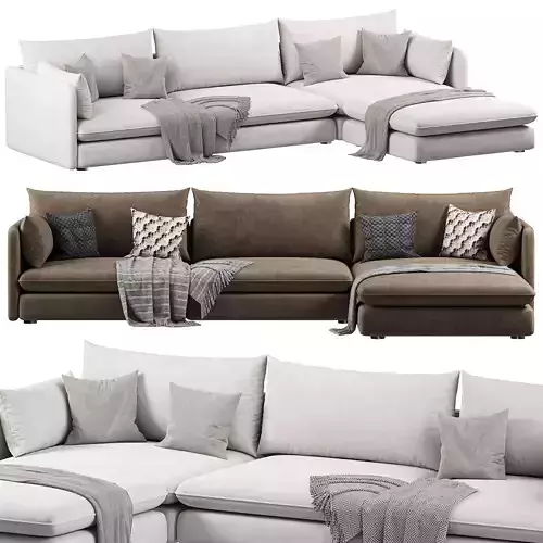 Piece reversible slipcovered sectional sofa