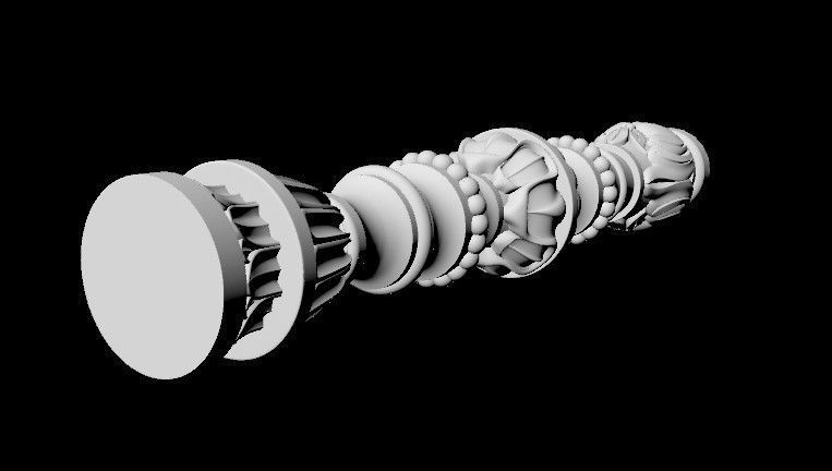 baluster baroque 3D model_5