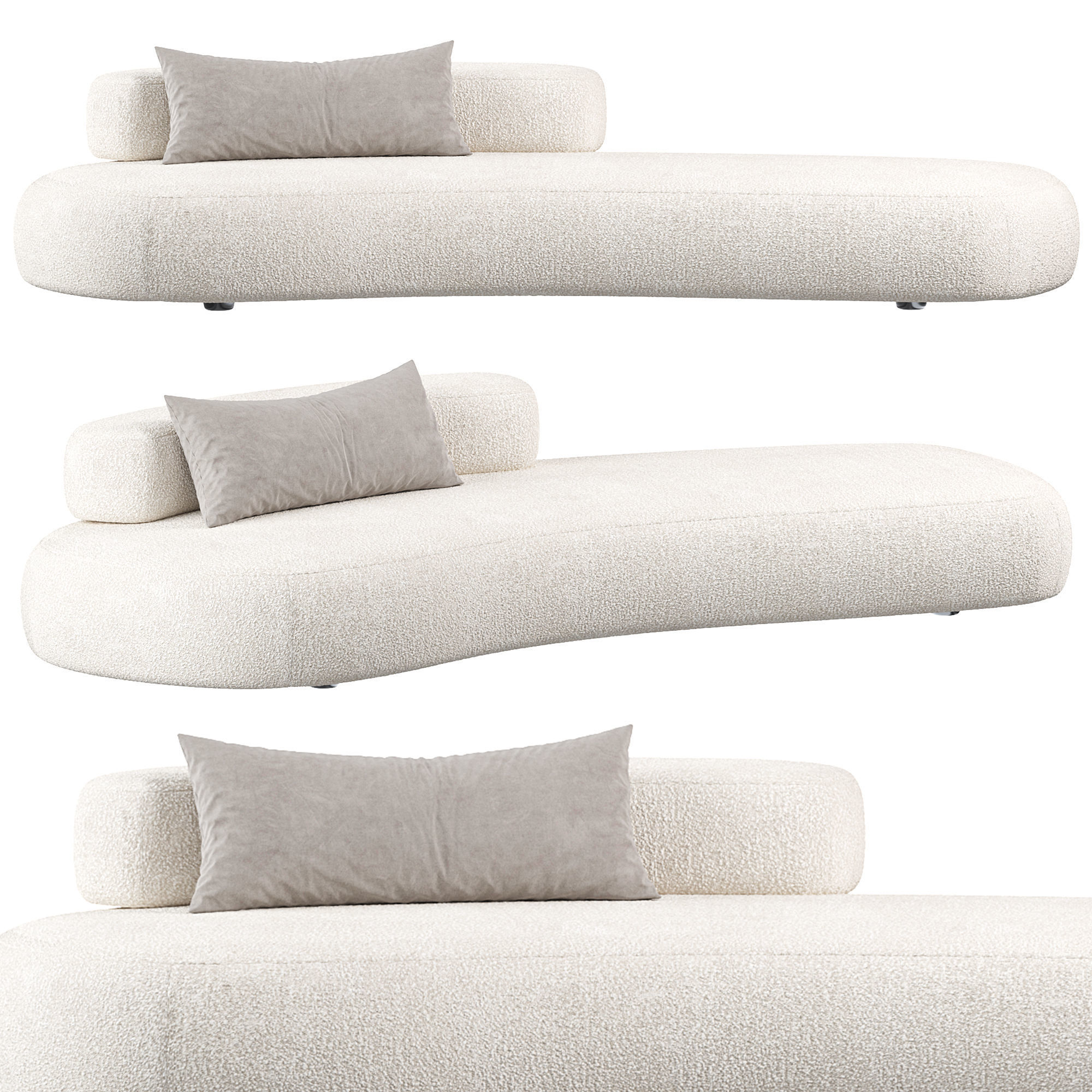 Bubble Rock sofa Low-poly 3D model_2