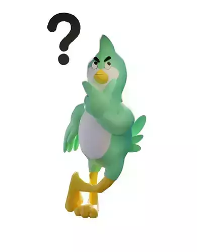 Parrot Ponderings The Journey of the Thinking Bird Mascot Low-poly 3D model