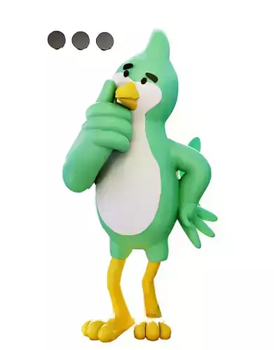 Wonder in the Wings The Green Parrot Mascot Tale Low-poly 3D model