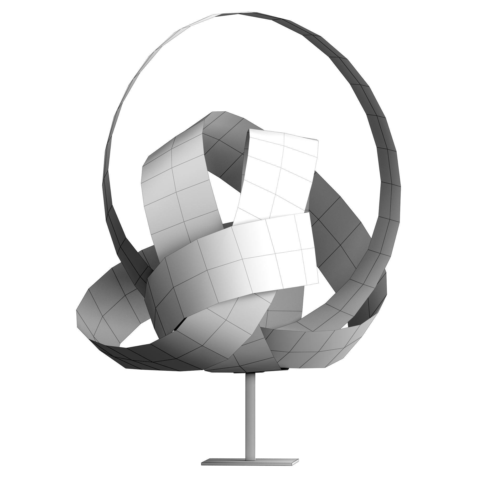 freestanding wooden sculpture Low-poly 3D model_6