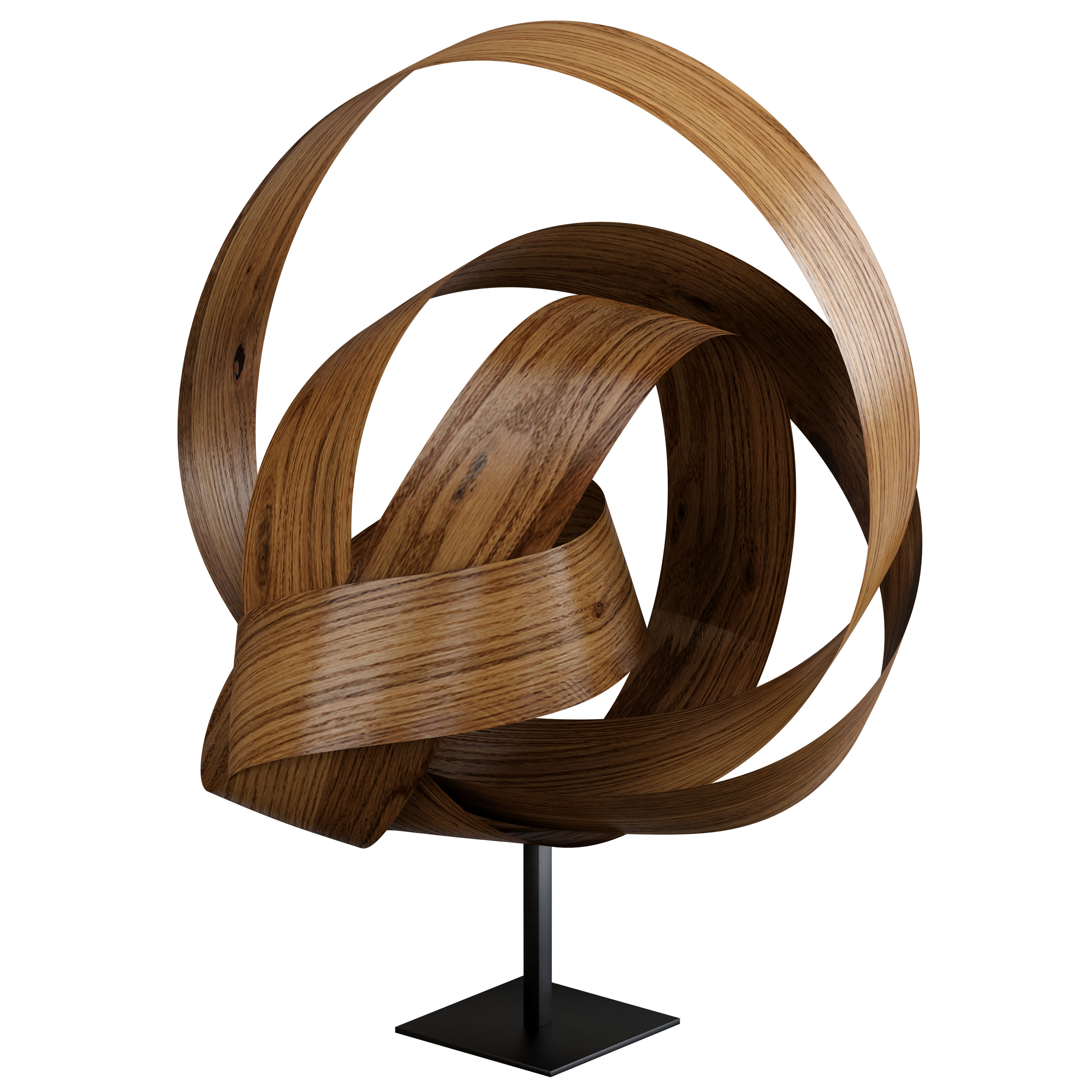 freestanding wooden sculpture Low-poly 3D model_3