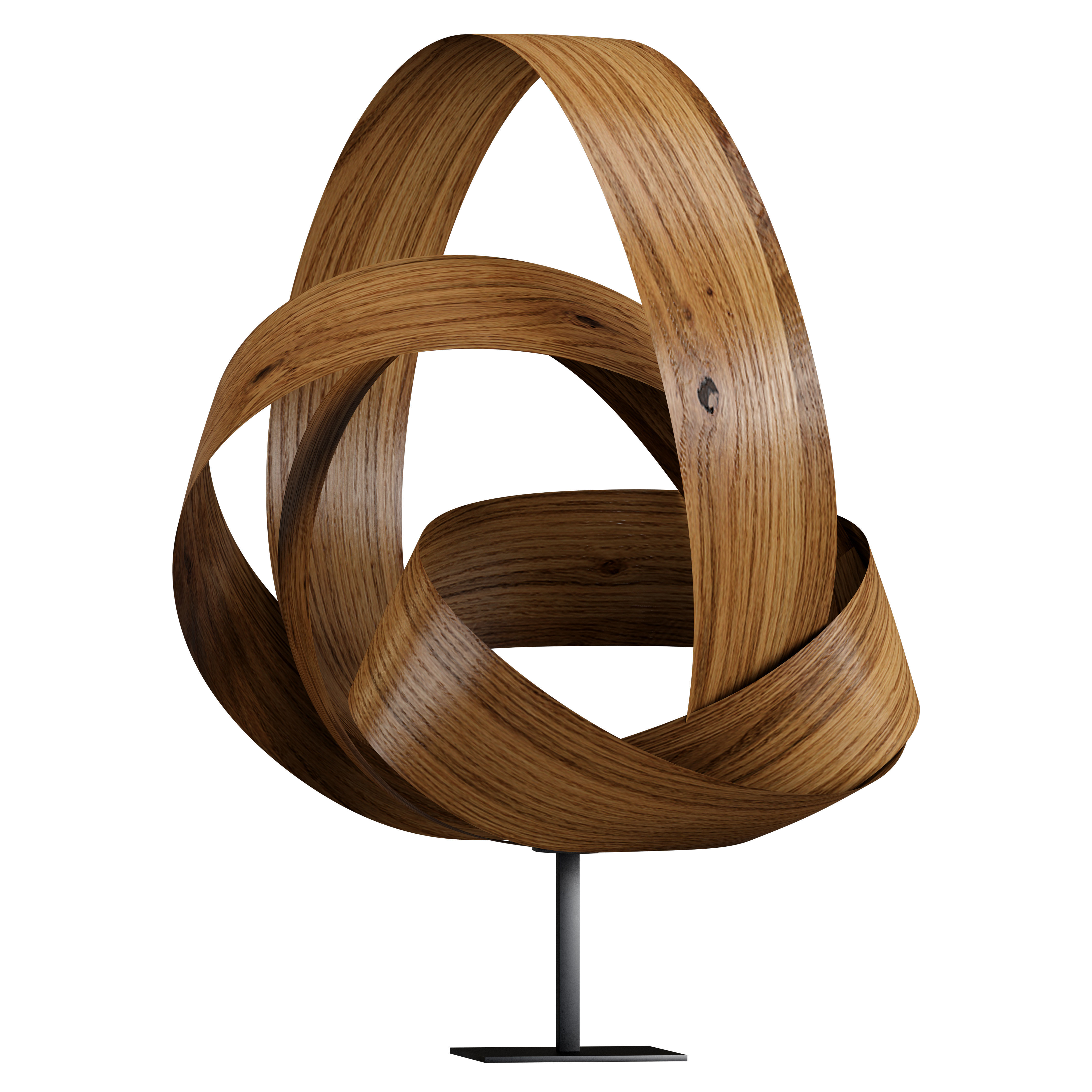 freestanding wooden sculpture Low-poly 3D model_4