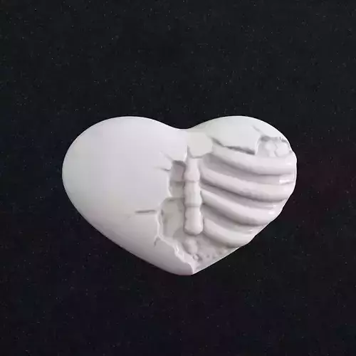  Heart Skeleton Pendant