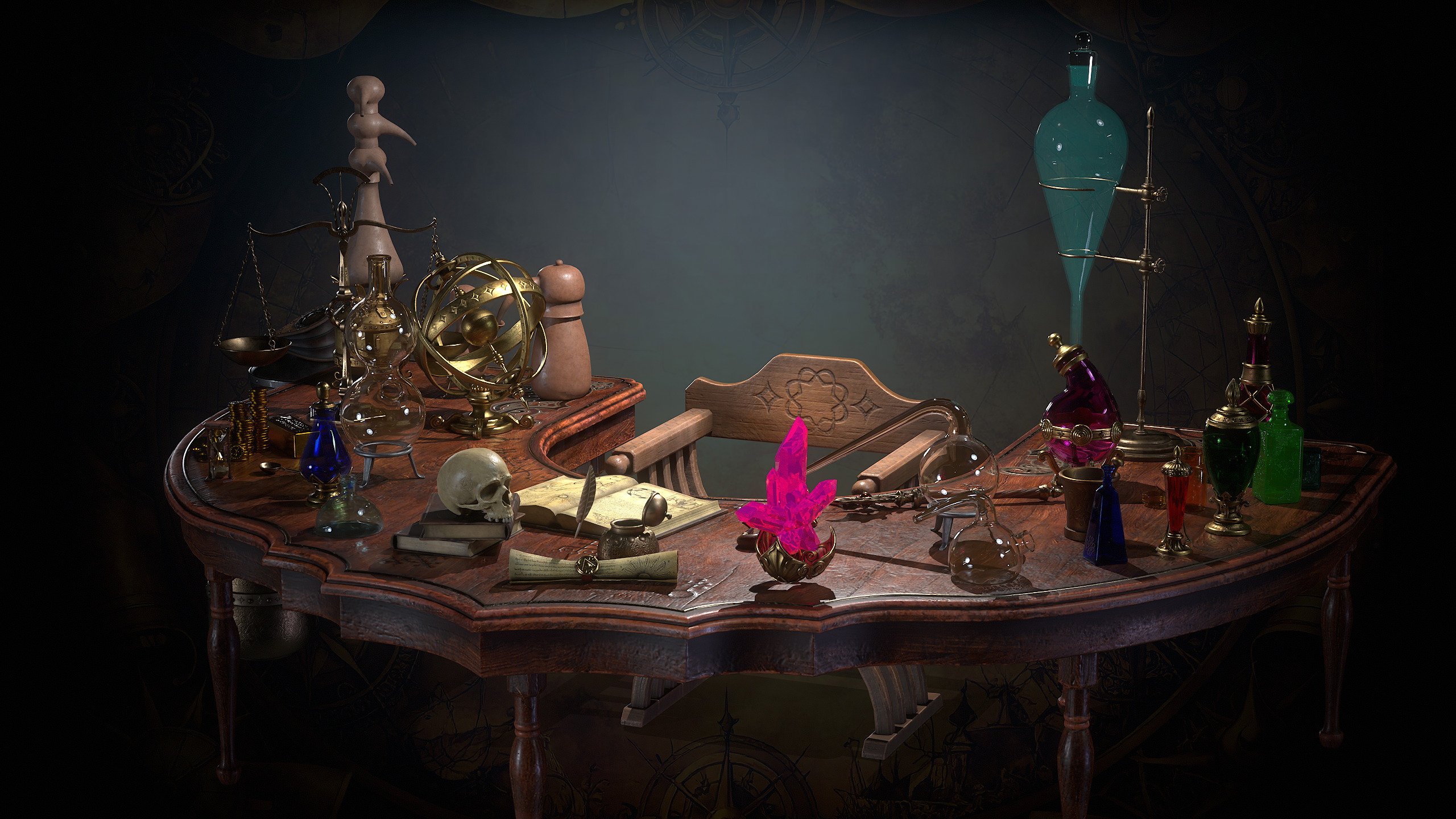 Alchemy Magic Lab Low-poly 3D model_36