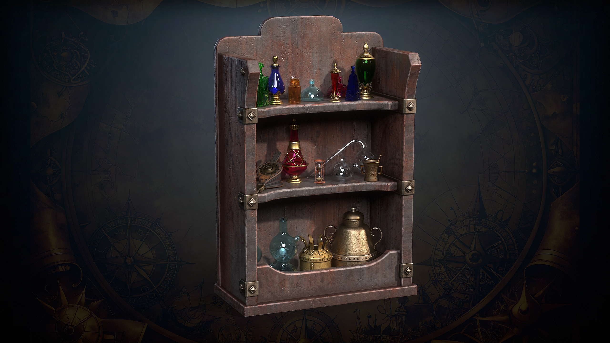 Alchemy Magic Lab Low-poly 3D model_34