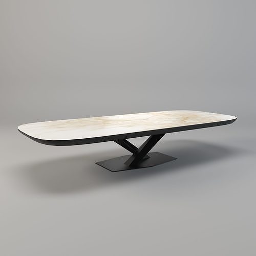 Rectangular Marble Dining Table - Italia dining table Low-poly 3D model