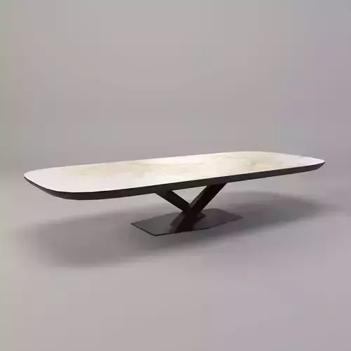 Rectangular Marble Dining Table - Italia dining table Low-poly 3D model