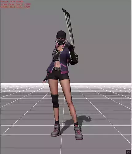 Natalia Cyber Spectre Low-poly 3D model