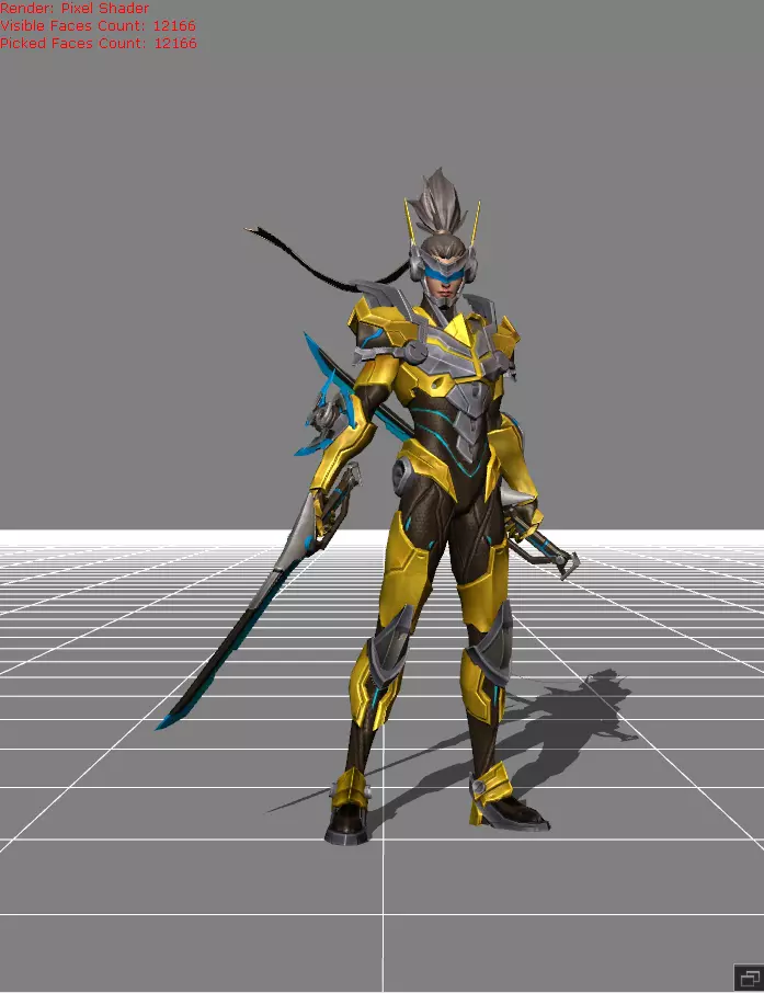 Saber Golden Flash Low-poly 3D model_0
