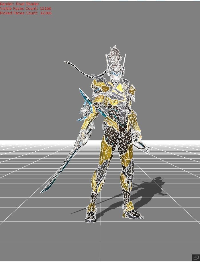 Saber Golden Flash Low-poly 3D model_4