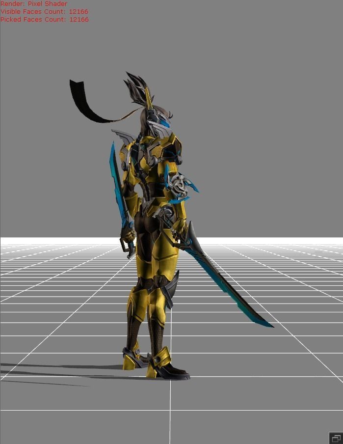 Saber Golden Flash Low-poly 3D model_1