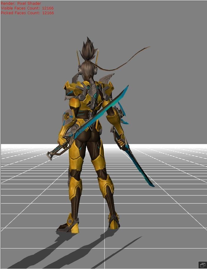 Saber Golden Flash Low-poly 3D model_3