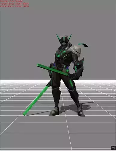 Saber Force Warrior Low-poly 3D model