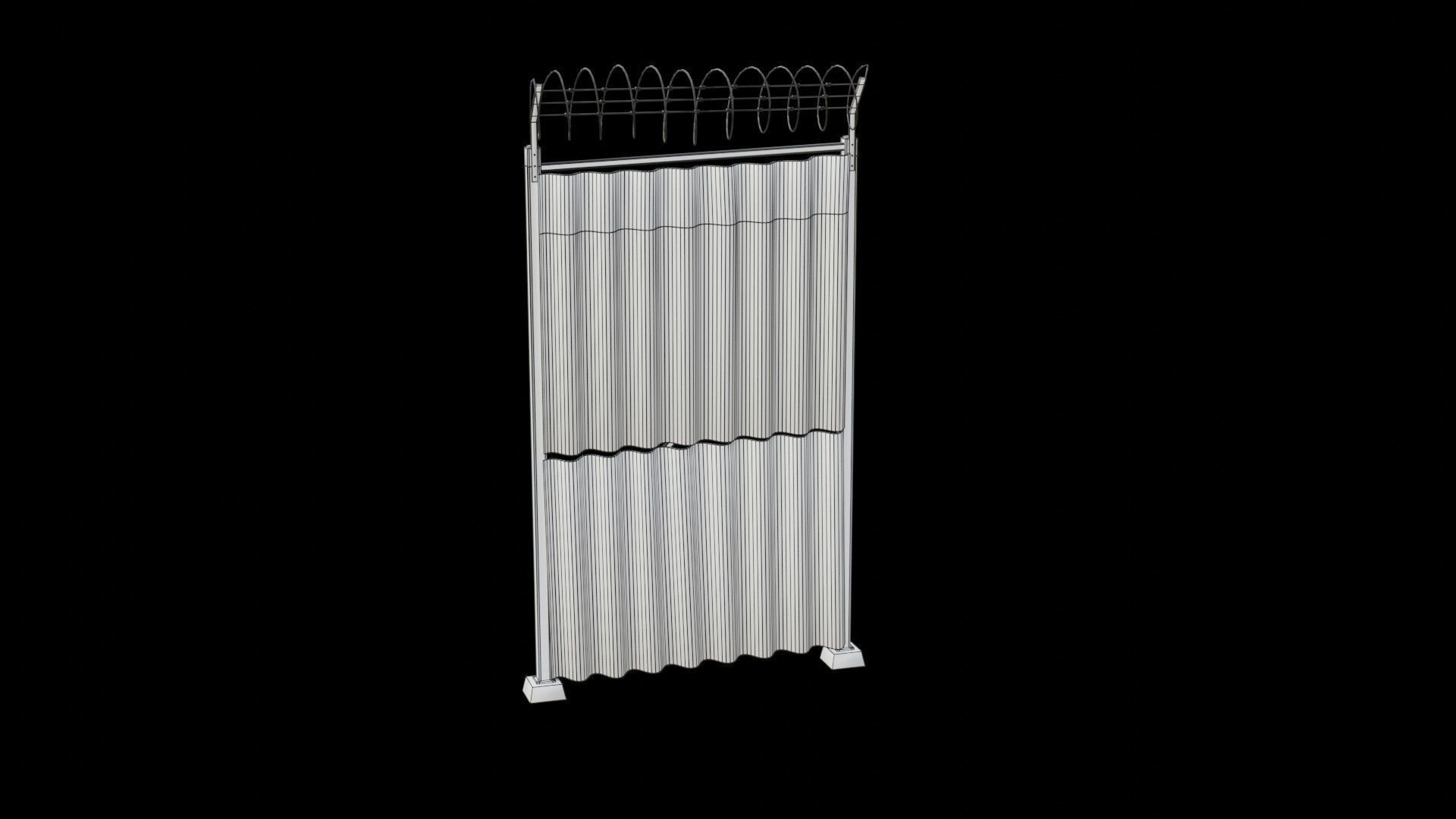Sheet Metal Fence Low-poly 3D model_62