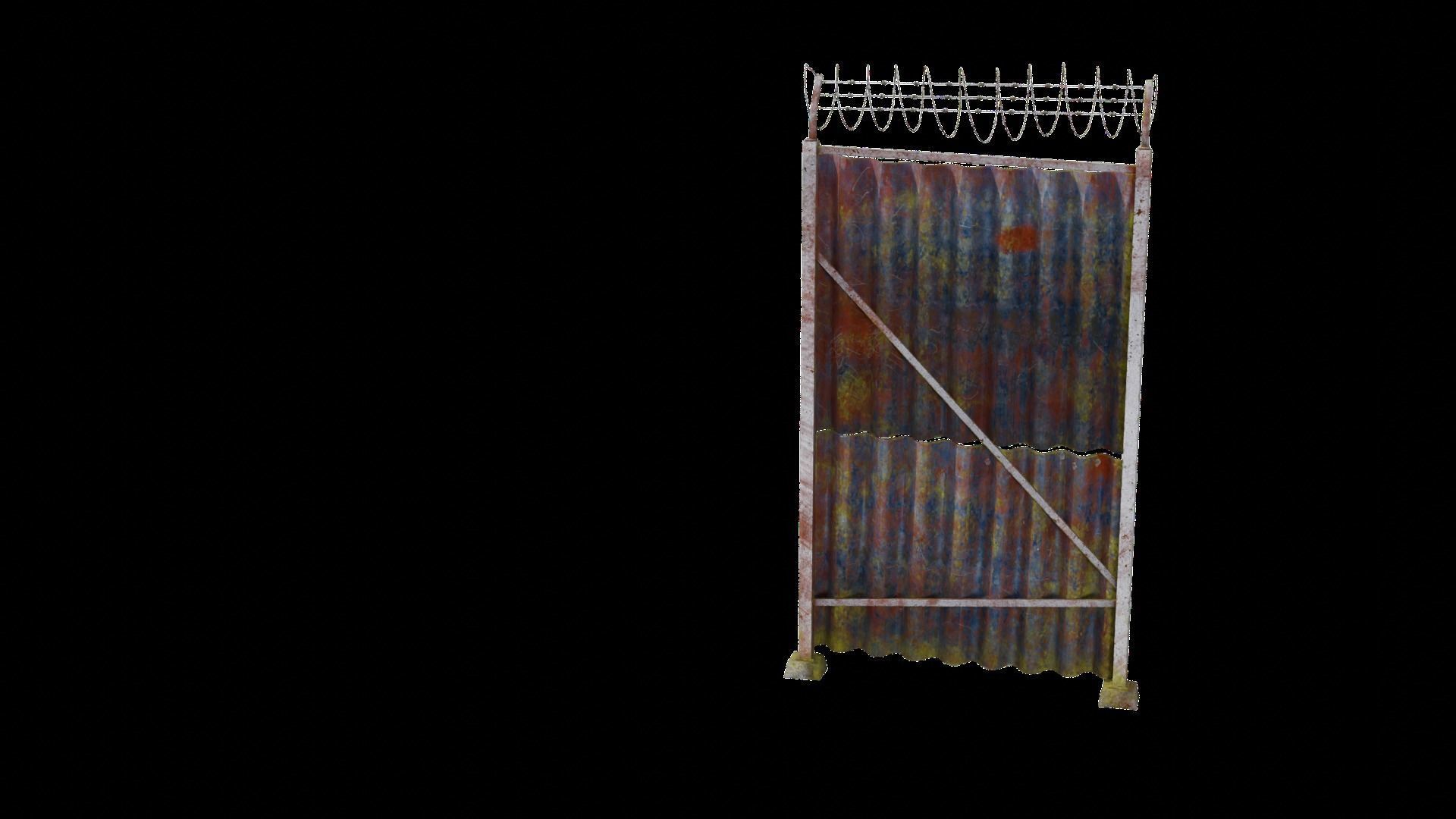 Sheet Metal Fence Low-poly 3D model_98