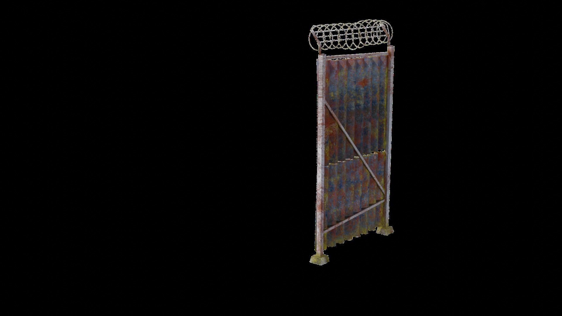 Sheet Metal Fence Low-poly 3D model_107