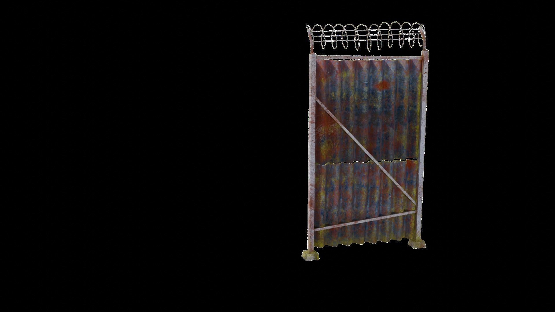 Sheet Metal Fence Low-poly 3D model_102