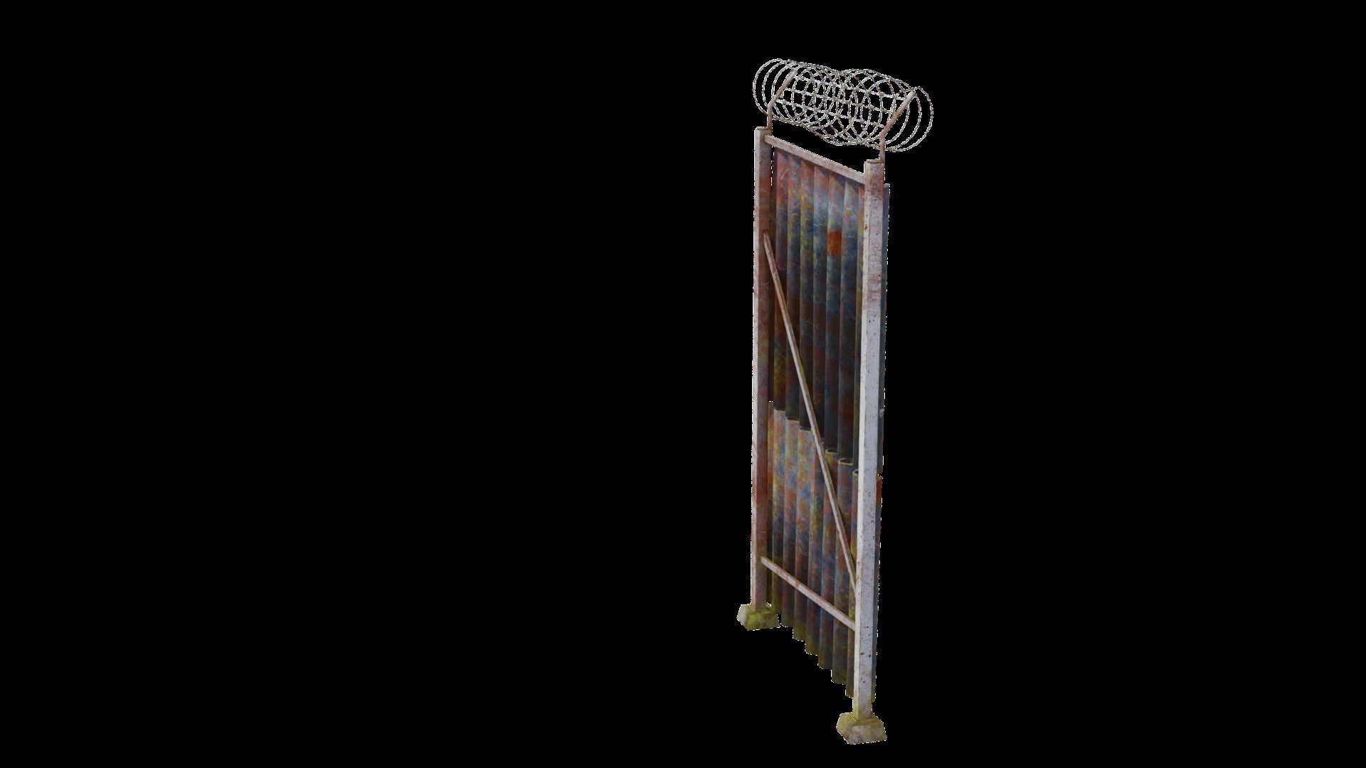 Sheet Metal Fence Low-poly 3D model_90