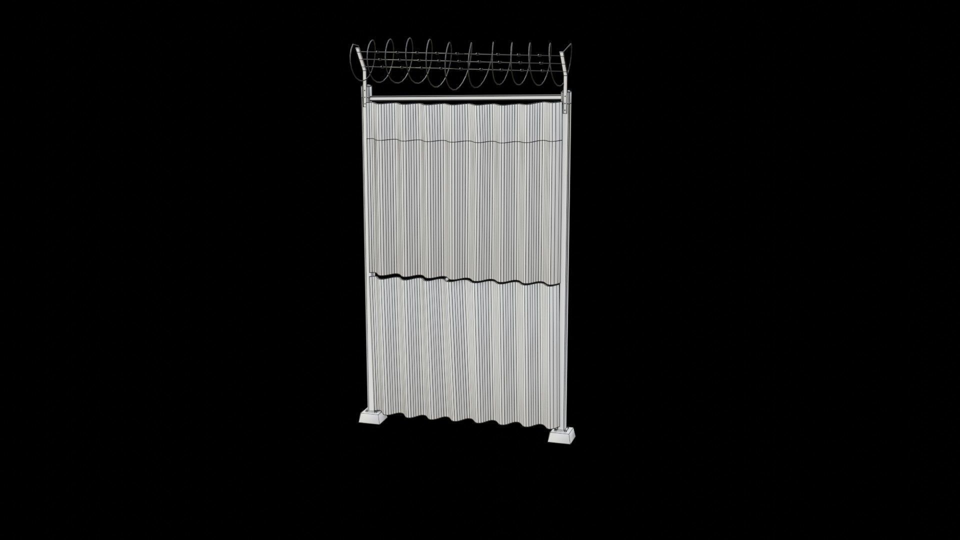 Sheet Metal Fence Low-poly 3D model_55