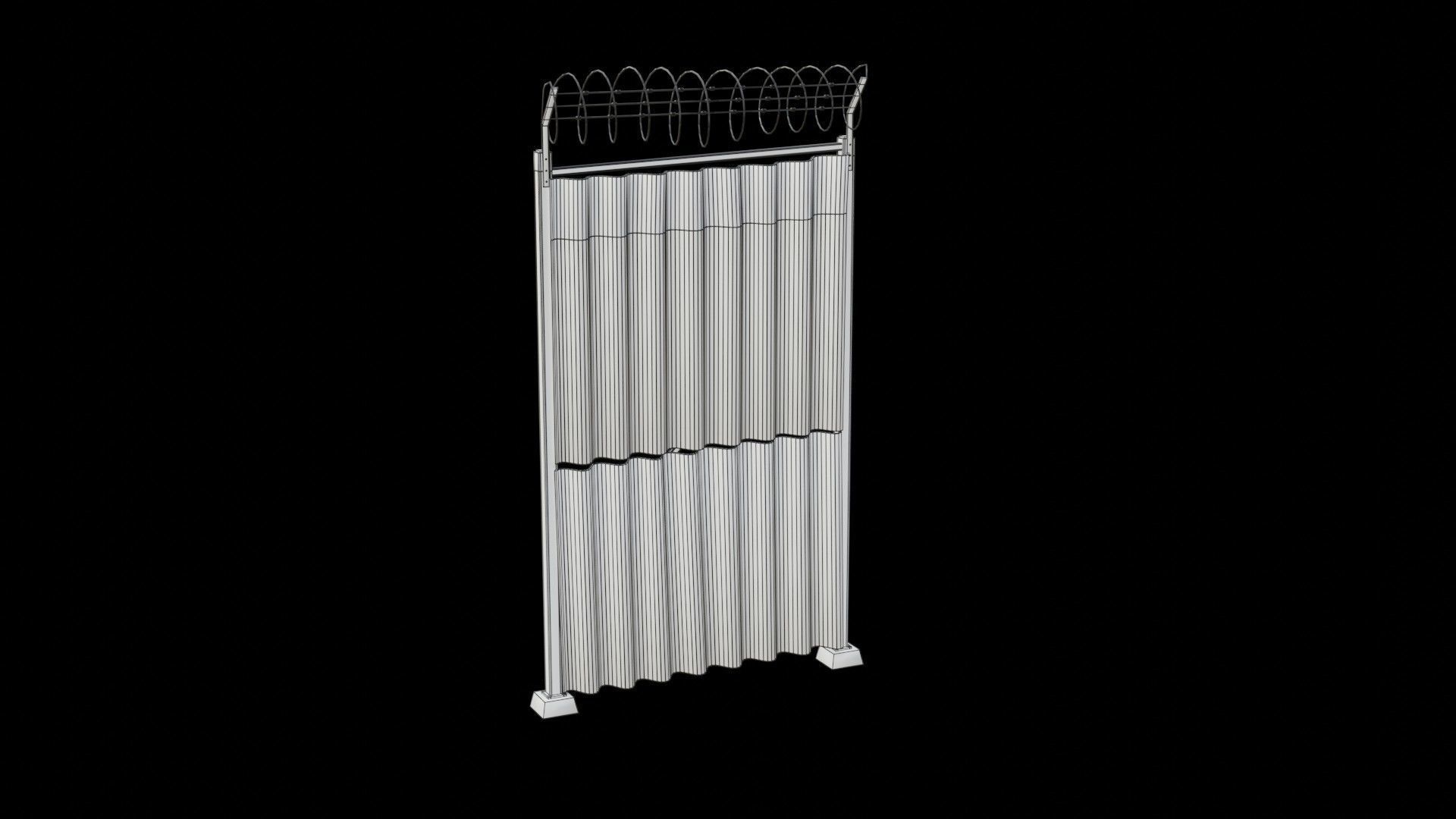 Sheet Metal Fence Low-poly 3D model_68