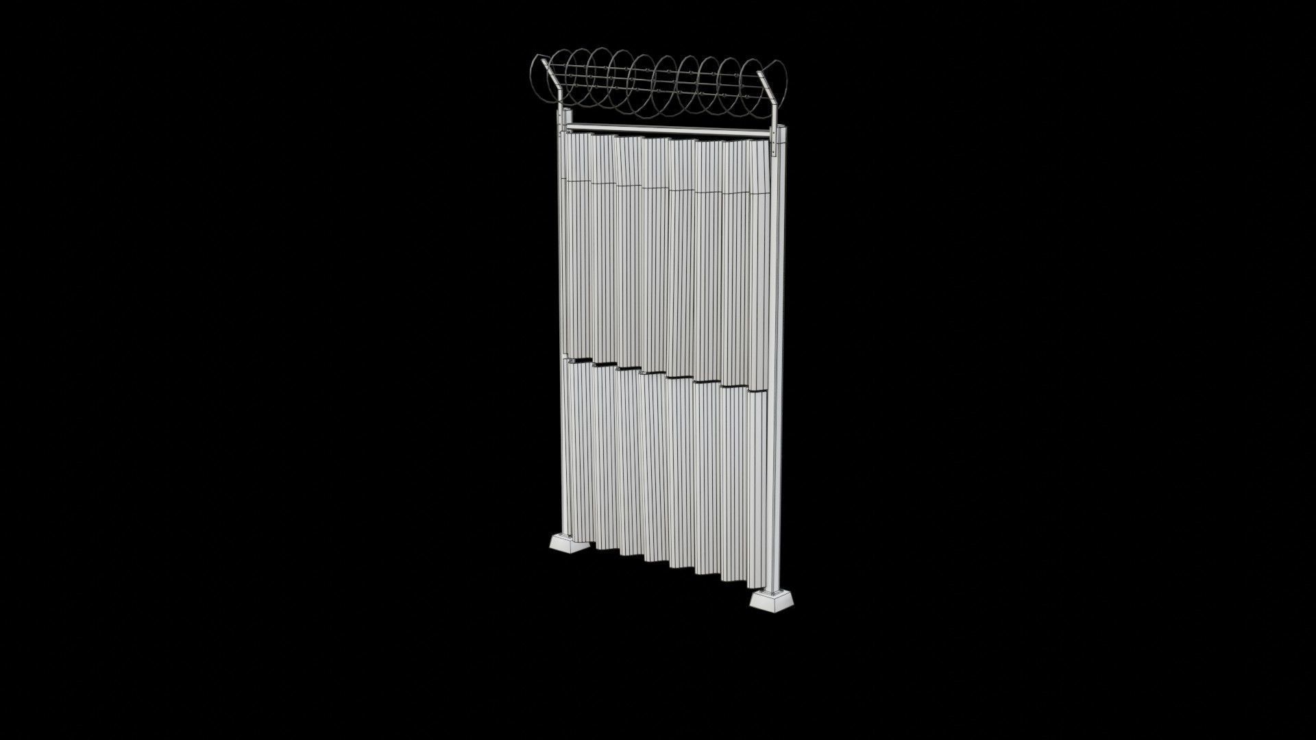 Sheet Metal Fence Low-poly 3D model_50