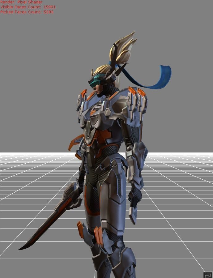 Saber Silver Edge Low-poly 3D model_2