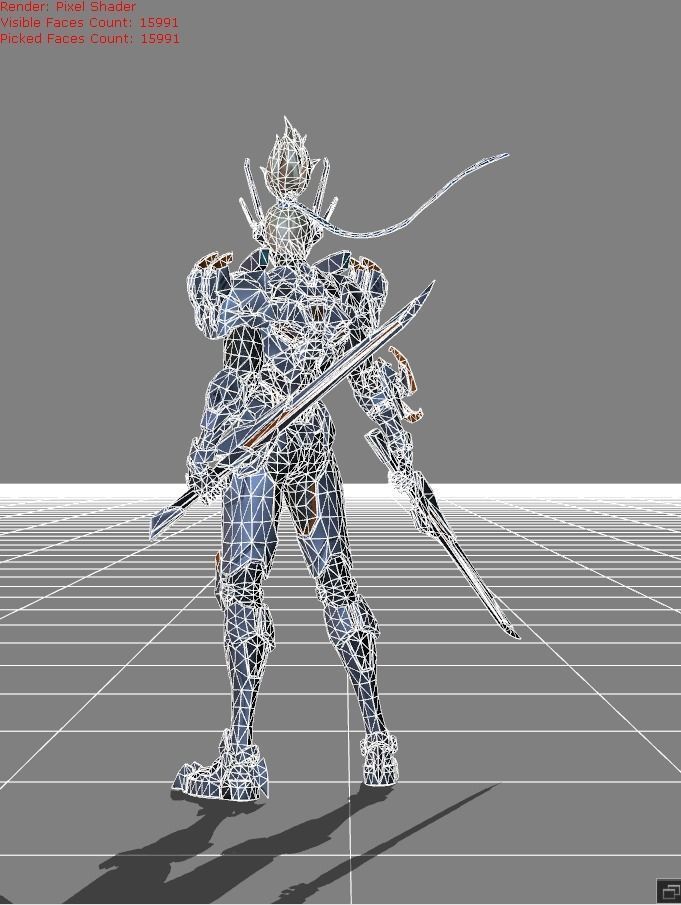 Saber Silver Edge Low-poly 3D model_7