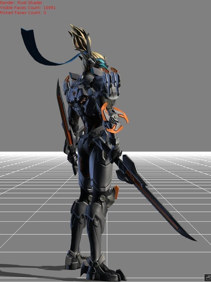 Saber Silver Edge Low-poly 3D model_1