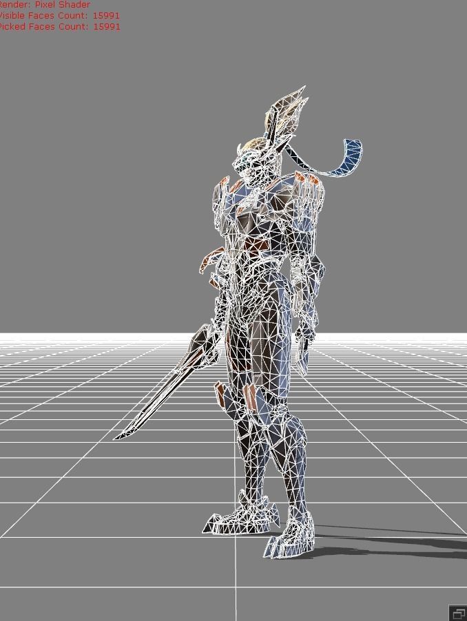 Saber Silver Edge Low-poly 3D model_6