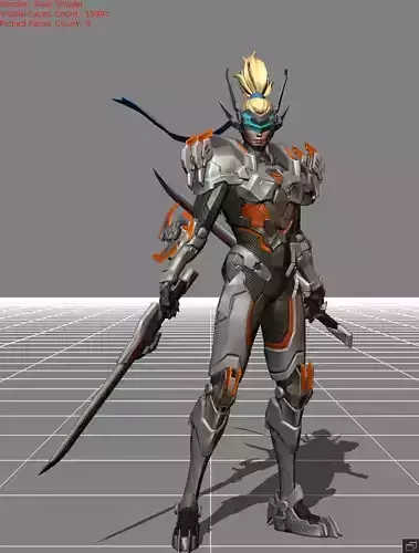 Saber Silver Edge Low-poly 3D model