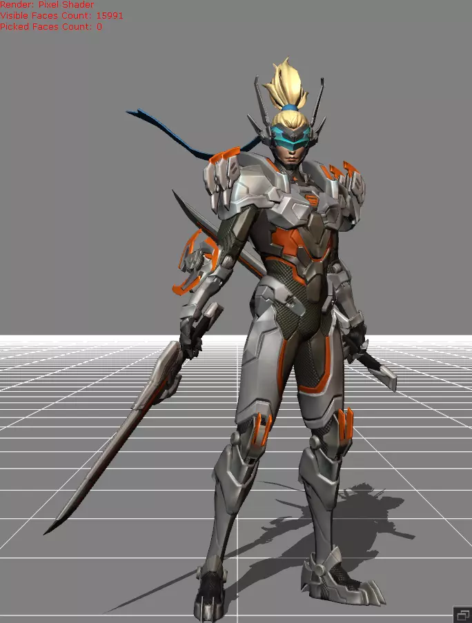 Saber Silver Edge Low-poly 3D model_0