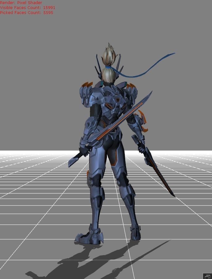 Saber Silver Edge Low-poly 3D model_3