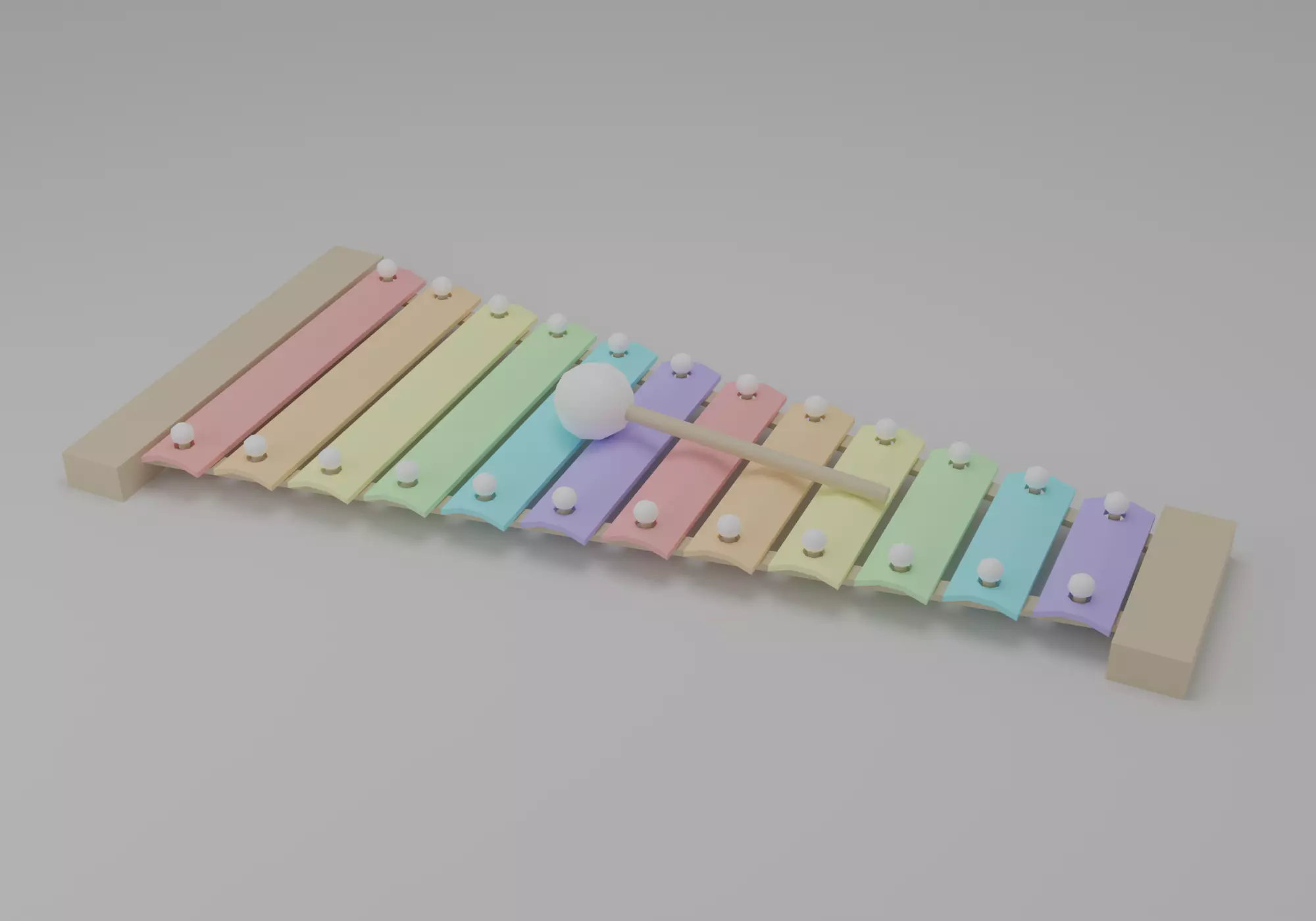 Xylophone Low-poly 3D model