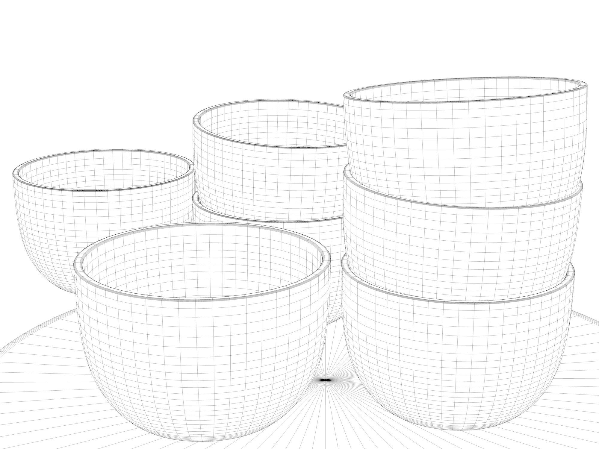 Bowl Set 3D model_4